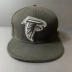 New Era NFL Atlanta Falcons Black 59FIFTY Fitted Hat Cap Size 8 Sports Football
